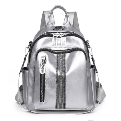 Rhinestone Soft Leather PU Ladies Backpack
