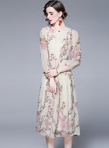 Temperament Floral Chiffon Loose Dress