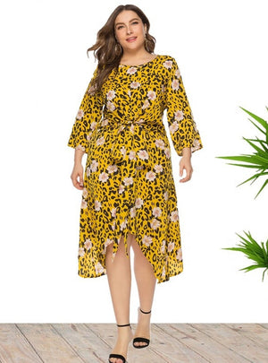 Round Neck Beach Irregular Long Dress