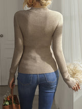 Slim V-neck Long Sleeve Sweater