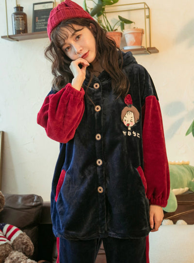 Winter Hooded Pajamas Girl Cute CartoonStrawberry