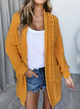 Wind Twisted Sweater Cardigan Knit Loose Coat