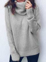 Solid Color Long Sleeve Turtleneck Sweater
