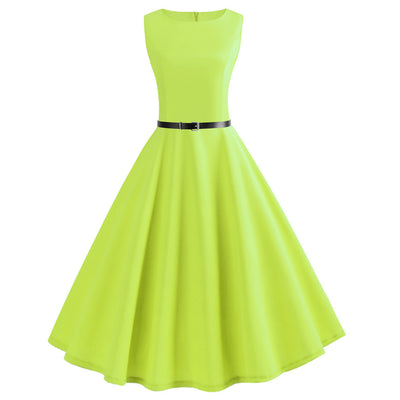 Retro Sleeveless Big Swing Dress