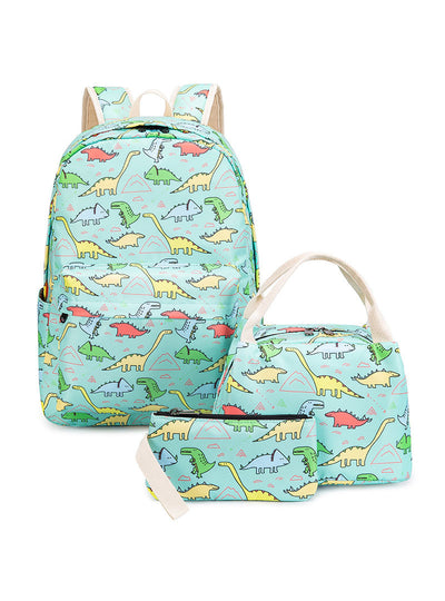 Three-piece Dinosaur Print Backpack Set