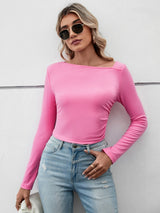 Women's Slim Short Solid Color T-shirt Top
