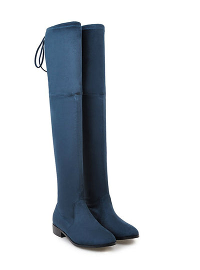 Shoes Square Low Heel Women Over The Knee Boots 