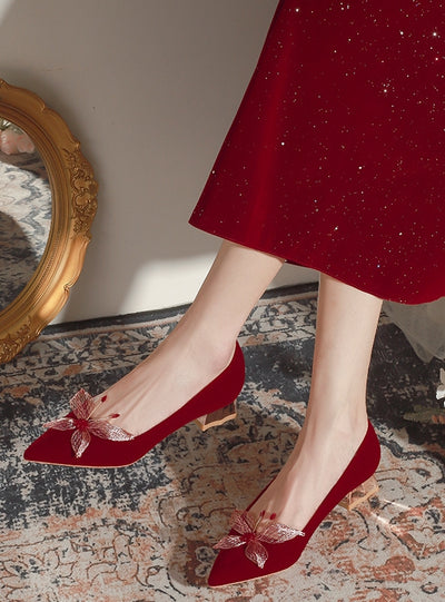 Women Thick-heeled Bride Shoes