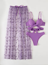 Split Steel Ring Three-piece Bikini