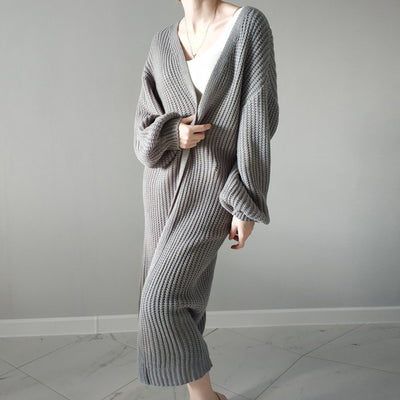 Casual Long Knitted Cardigan Women Tops
