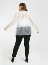 White Lace See Through Long Sleeve Top