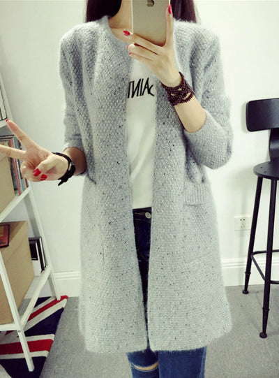Women Long Sleeve Knitted Cardigan Female Tricot 