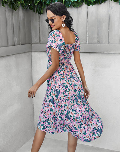 Bohemian Printed Short Sleeve Dress