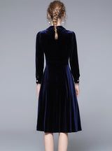 Slim Velvet Long Sleeve Dress