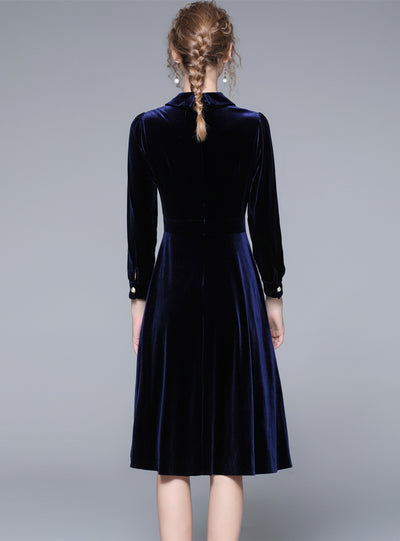 Slim Velvet Long Sleeve Dress