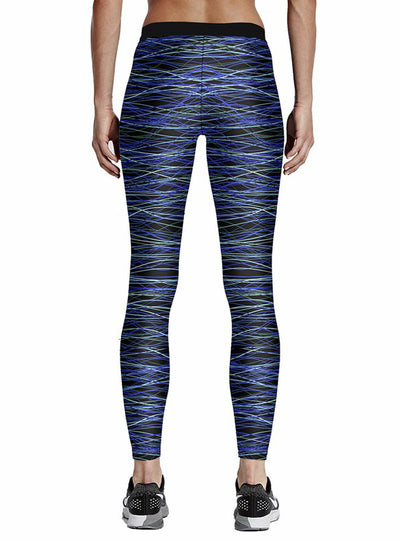 Elastic Slim Fitness Legging Stripe Print Leggings 