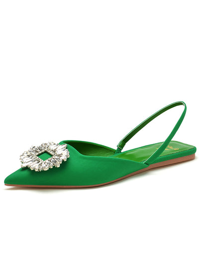 Pointed Flat-bottomed Rhinestone Sandals