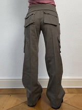 Waist Embroidery Multi-pocket Tooling Jeans