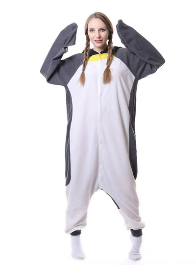 Gray Penguin Onesie Pajama Animal Onesie Sleepwear