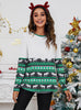 Christmas Stitching Printed Long Sleeve T-shirt