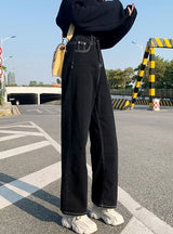 Women All-match Korean Style Mopping Trousers Denim