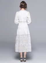 Round Neck Perspective Lace Dress