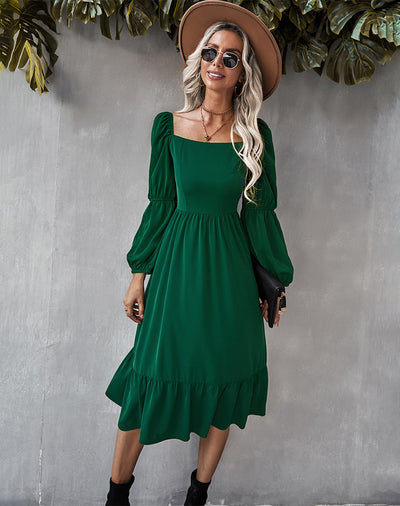 Long Sleeve Leisure Holiday Style Dress
