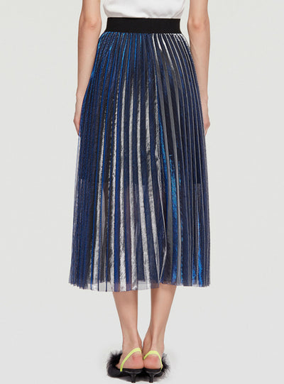 A-line Folded Skirt High Waist Shaped Gauze Skirt