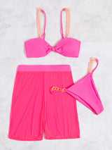 Jewelry Three-piece Backless High Waist Beach Bikini