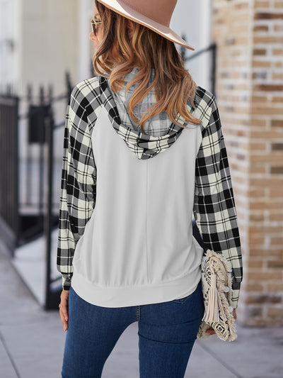 Women Plaid Stitching Top