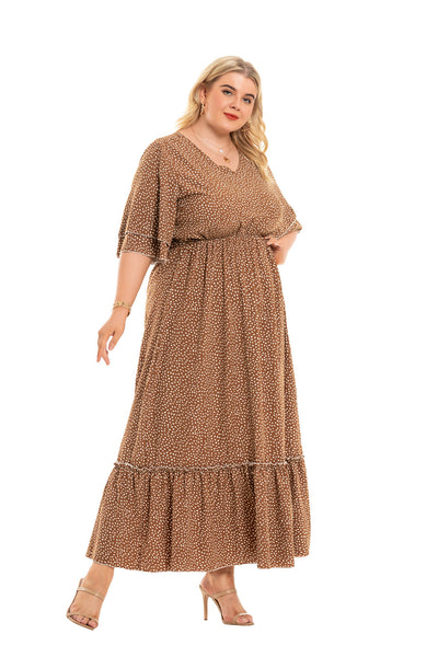 V-neck Bohemia Large Size Women's Dress