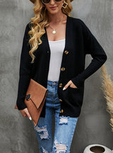 Solid Color Knitted Sweater Coat
