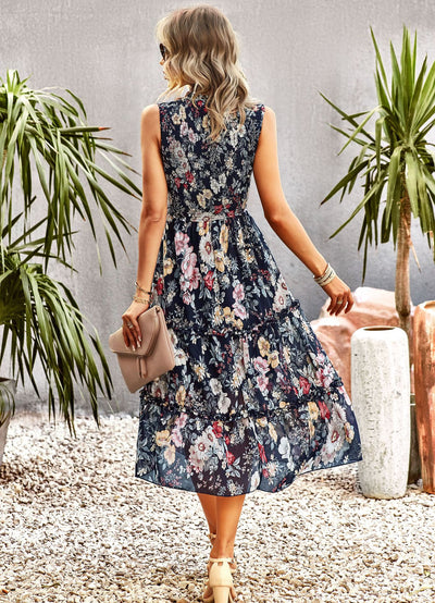 Women Leisure Print Sleeve Dress