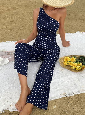 Point Micro-horn Long Pants Jumpsuit