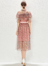 Lotus Leaf Floral Gauze Two-piece Set