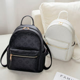 Pu Soft Leather Letter Embossed Travel Backpack