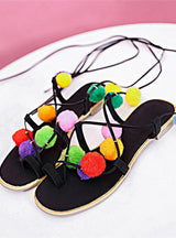 Colorful Sandals Flat Lace Up Flip Flops Beach 