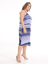 Casual Tie-dyed Suspender Dress