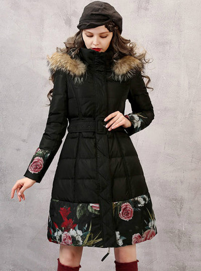 Women's Down Coat Winter Outerwear Long Parka 
