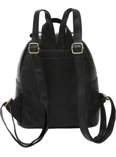 PU Leather Backpacks For Teenage Girls Female School 
