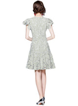 Heavy-duty Embroidery Flounce Dress