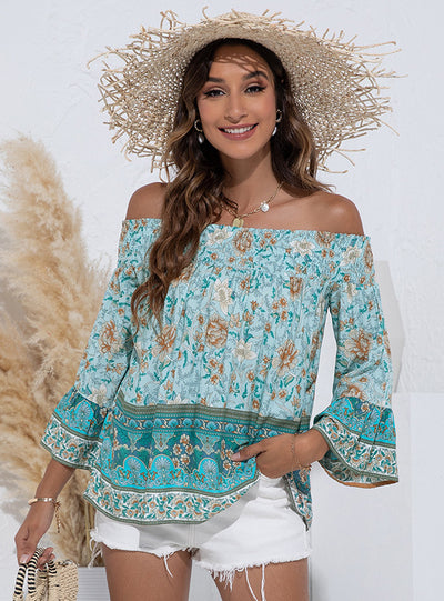 Floral Flared Sleeve Top