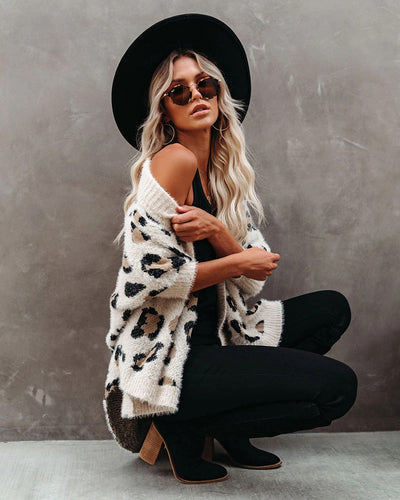 Leopard Long Cardigan Female Bohemian