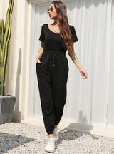 Tie-up Casual Trousers Jumpsuit