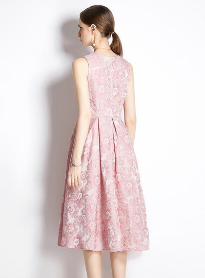 Sleeveless Round Neck Medium Length Dress