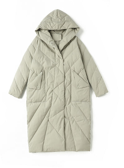 Thickened Profile Loose Plus Size White Duck Down Jacket
