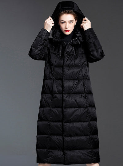 Loose Long-sleeved Over-the-knee Down Jacket