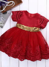 Princess Dress Short Sleeve Lace Bow Ball Gown