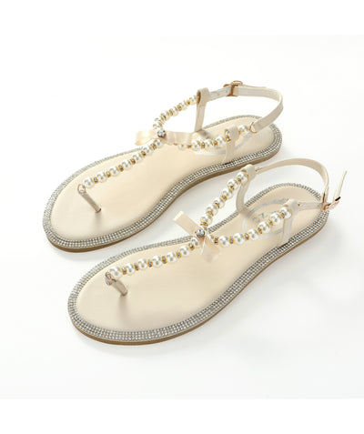 Diamond Pearl Women Sandals Flat Sandals