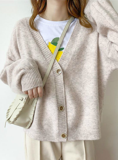 Women Sweater Cardigans Oversize V neck Knit Cardigans